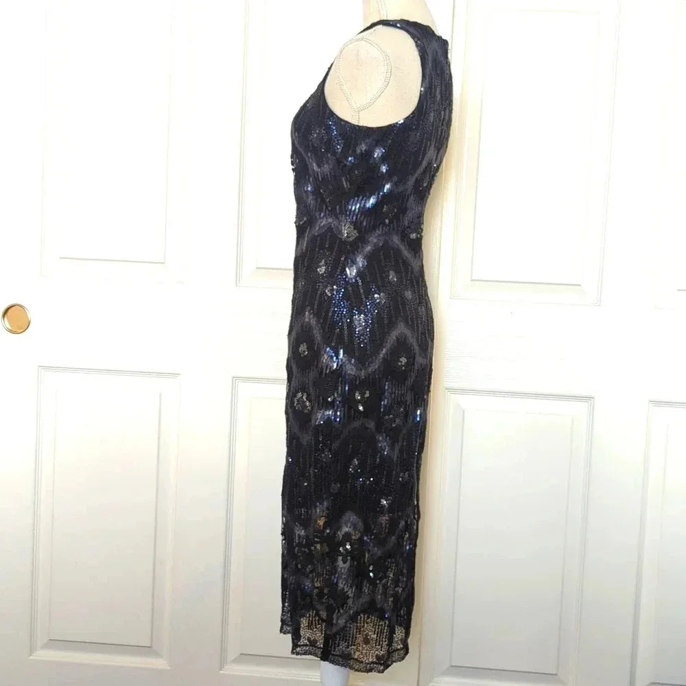 Alexia Admor Sequin Black & Navy Mini Dress - Picture 6 of 9
